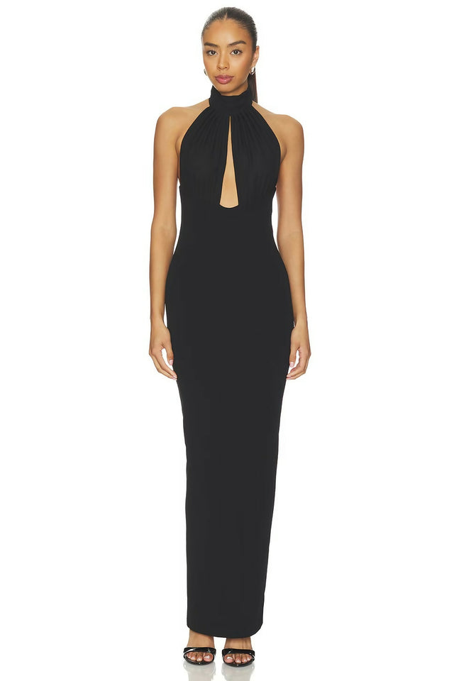 Nookie Martini Halter Gown - Black