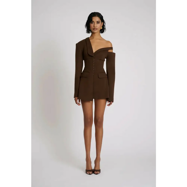 Eliya The Label Ayla Blazer - 8 / Brown - Dresses