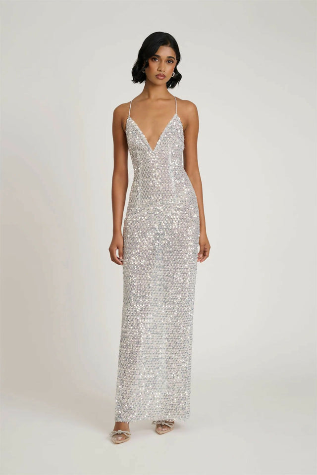 Eliya the Label Mevia Gown - 6 / Silver - Dresses