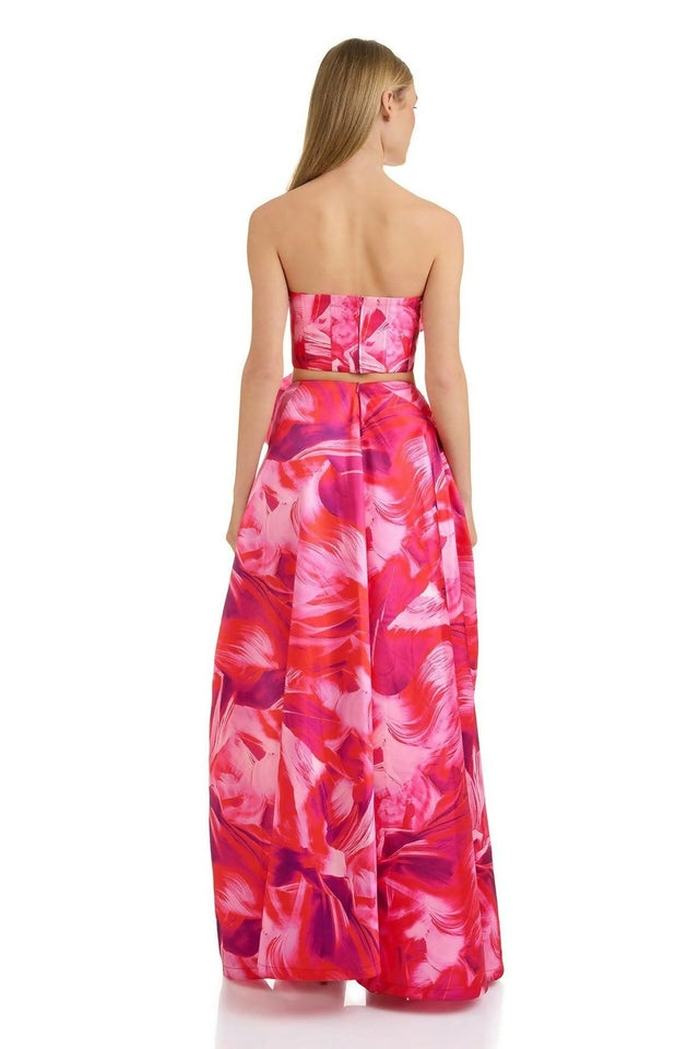 Eliya The Label Zabana Crop and Capri Skirt Set Pink Multi Size XS/ AU 6 - Outfit Sets