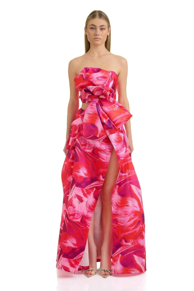 Eliya The Label Zabana Top and Capri Skirt Set Soleada Print Size M / AU 10 - 10 / Pink - Outfit Sets