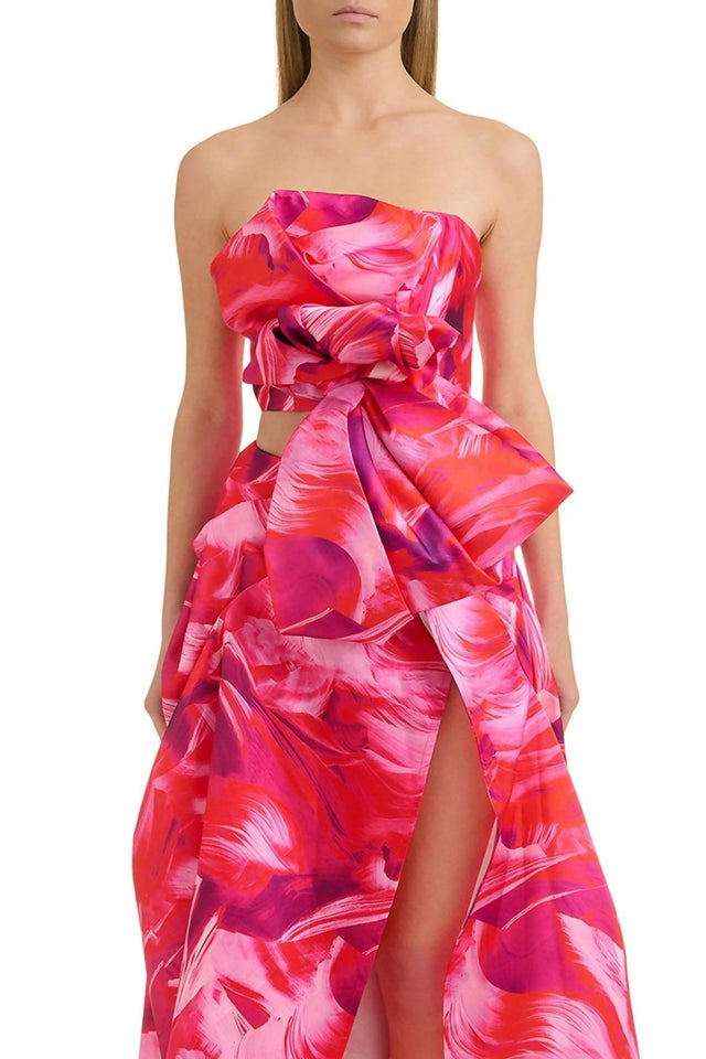 Eliya The Label Zabana Top and Capri Skirt Set Soleada Print Size M / AU 10 - 10 / Pink - Outfit Sets