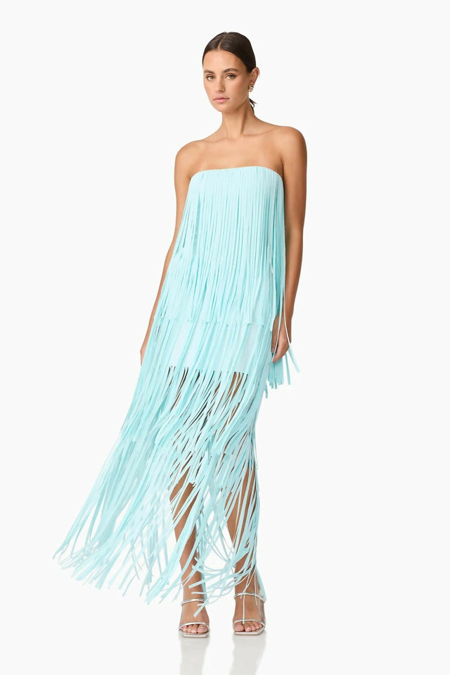 Elliatt Alya Tiered Maxi Dress in Blue Size 8 - 8 / Blue - Dresses
