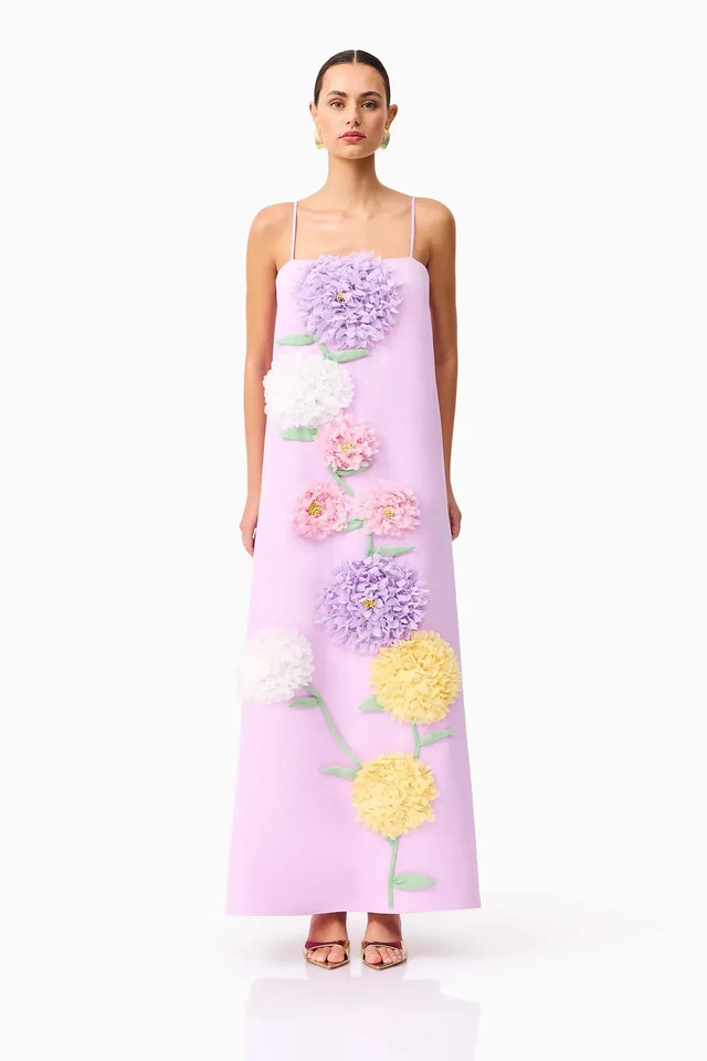 Elliatt Buttercup Embroidered Maxi Dress Purple - 14 / Purple - Dresses