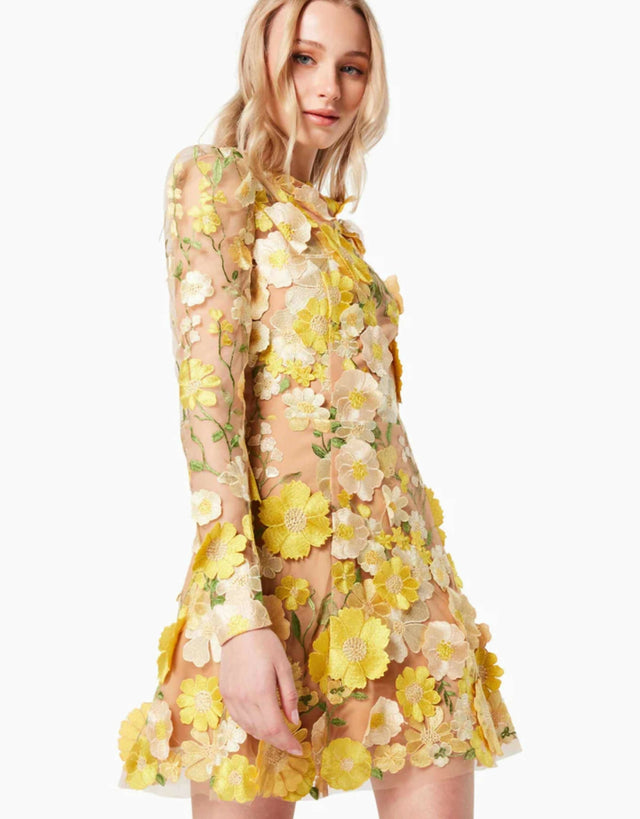 Elliatt Golden Voice Dress - 12 / Floral - Dresses