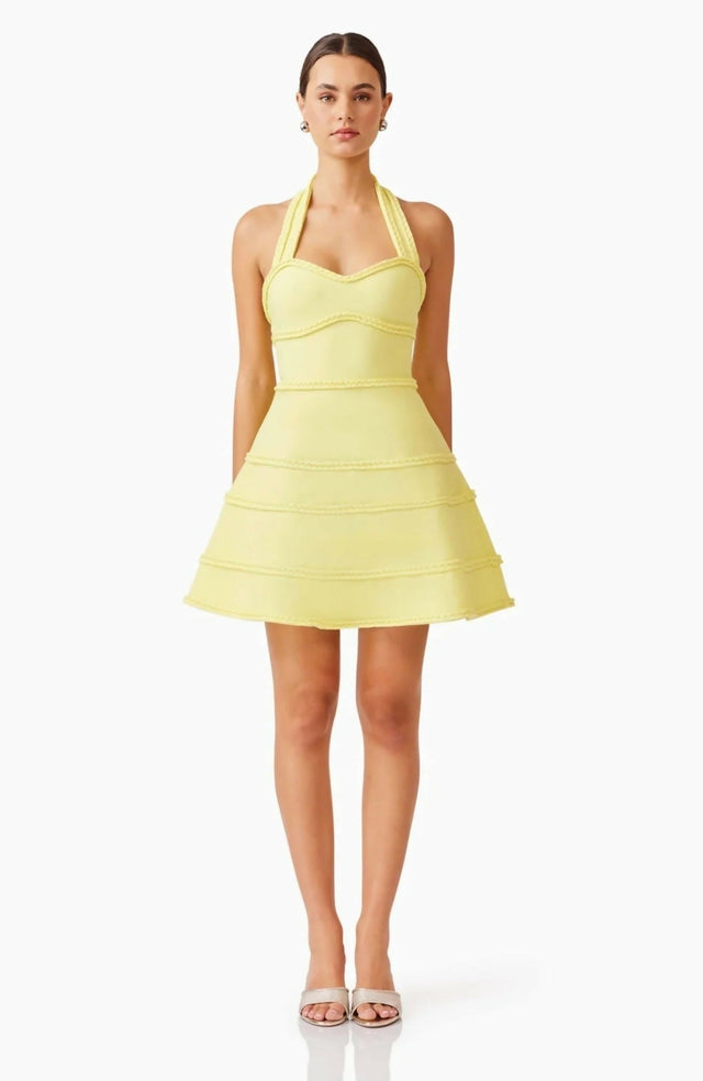 Elliatt Katlyn Halter Mini Dress in Yellow - 10 / Yellow - Dresses