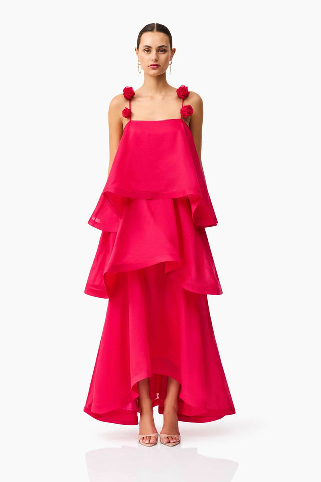 Elliatt Thalia Tiered Gown in Pink - 10 / Pink - Dresses