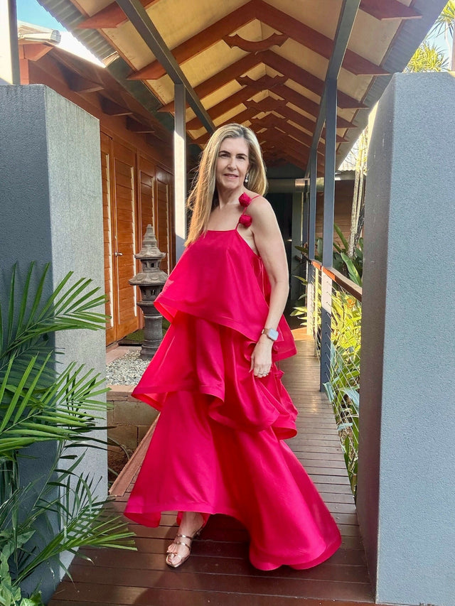 Elliatt Thalia Tiered Gown Size M (10-12) - 10 / Pink - Dresses