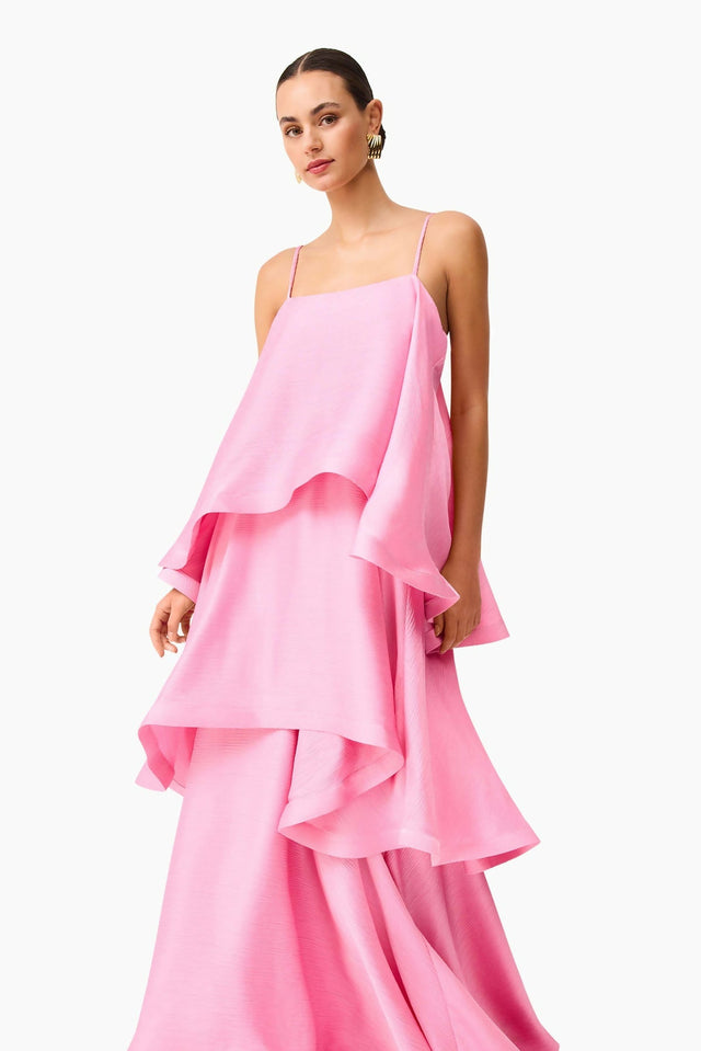 Elliatt Tilly Tiered Maxi Dress - 12 / Pink - Dresses