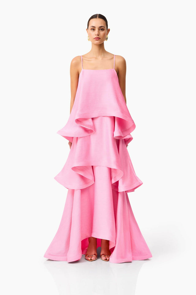 Elliatt Tilly Tiered Maxi Dress - 12 / Pink - Dresses