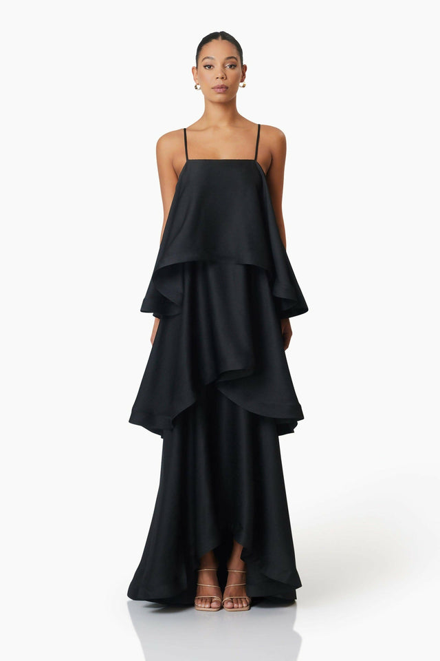 Elliatt Tilly Tiered Maxi Dress - Black - Dresses