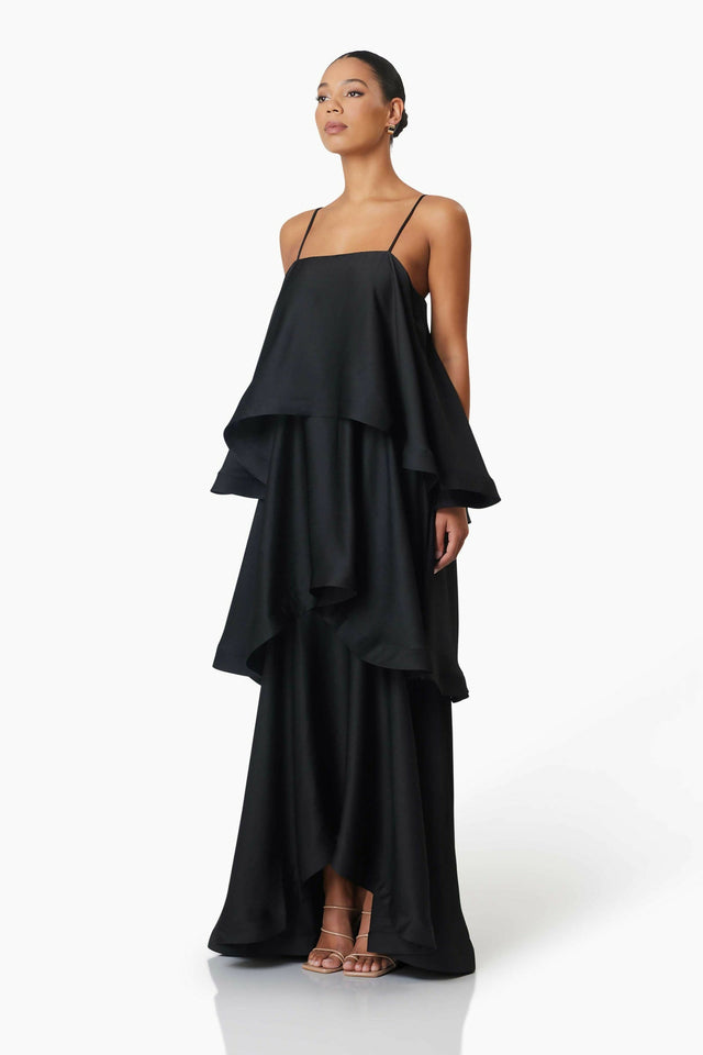 Elliatt Tilly Tiered Maxi Dress - Black - Dresses