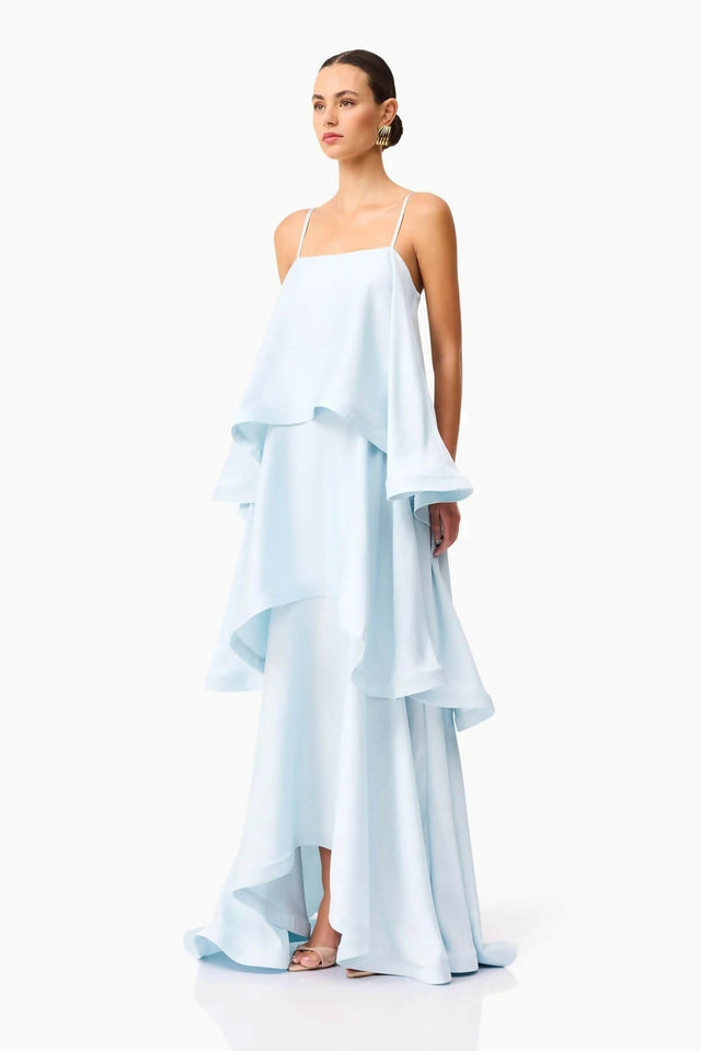 Elliatt Tilly Tiered Maxi Dress Blue Size 8 10 - Dresses