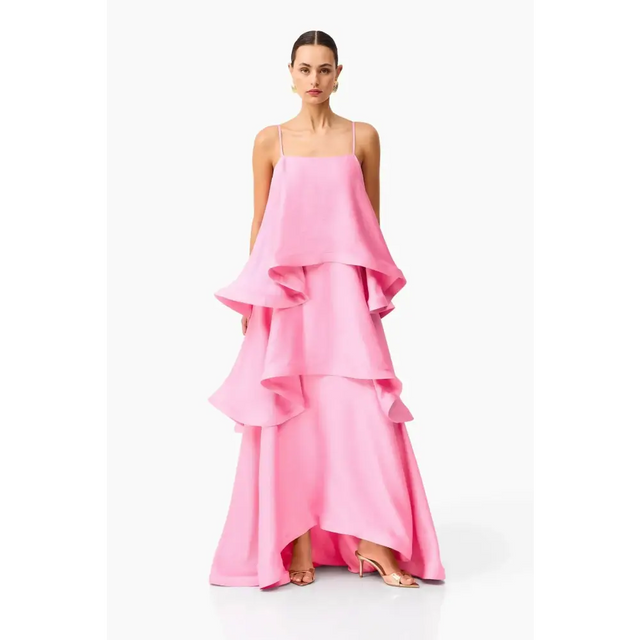 Elliatt Tilly Tiered Maxi Dress in Pink Size 8 - 8 / Pink - Dresses