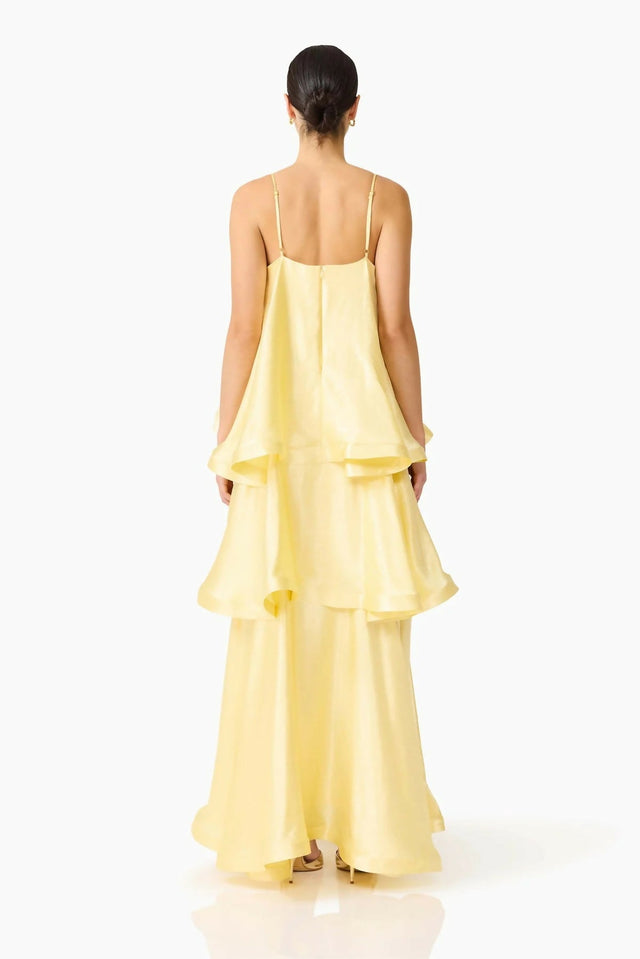 Elliatt Tilly Tiered Maxi Yellow Size 6,8,10 - Dresses