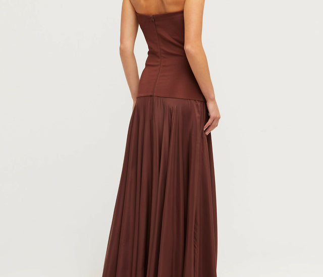 Esse Studios Illi Band Maxi Dress in Java - 8 / Brown - Dresses