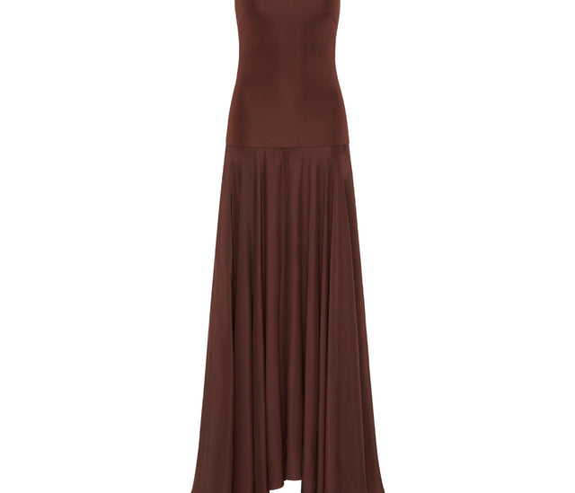 Esse Studios Illi Band Maxi Dress in Java - 8 / Brown - Dresses