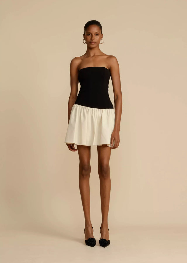 Arcina Ori Celine Mini Dress Black and Ivory