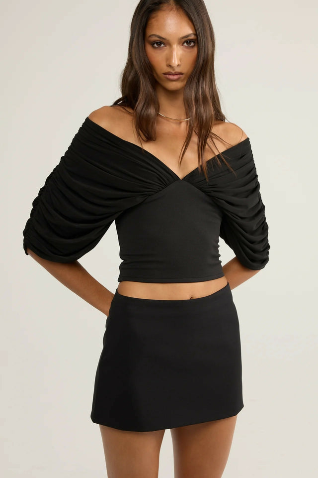 Ance Gria Neve Mini Skirt & Top Black