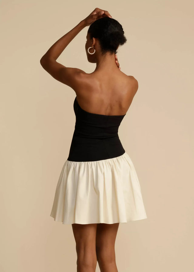Arcina Ori Celine Mini Dress Black and Ivory