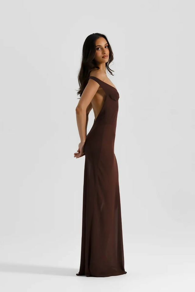 Natalie Rolt Brielle Dress in Espresso