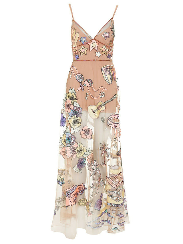 For Love and Lemons Cuba Embroidered Dress Size Small - 8 / Print - Dresses