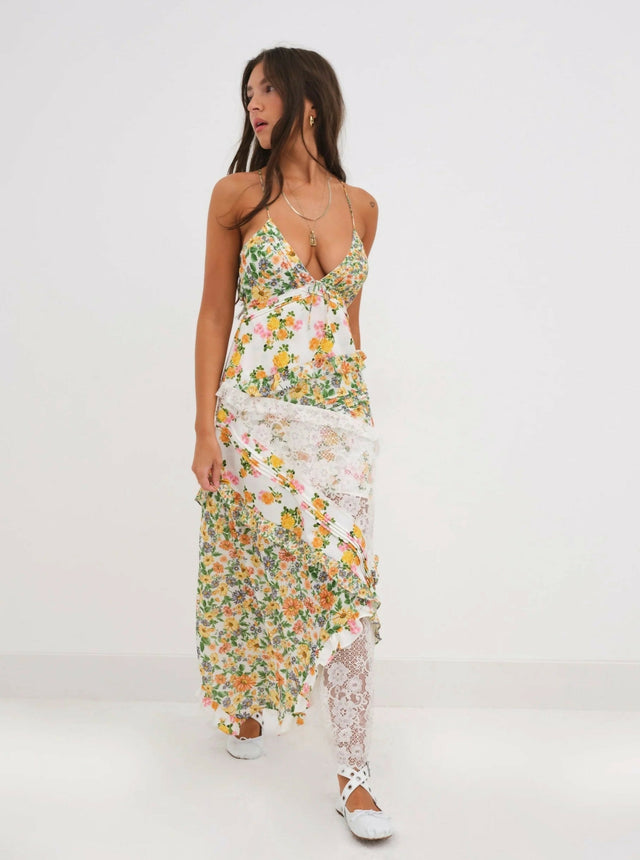 For Love and Lemons Rosalyn Midi Dress - 8 / Floral - Dresses