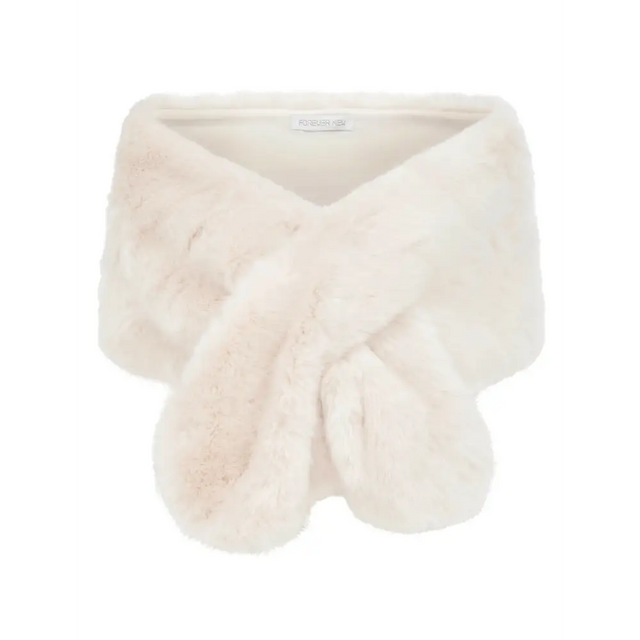 Forever New Faux Fur Wrap - Scarfs