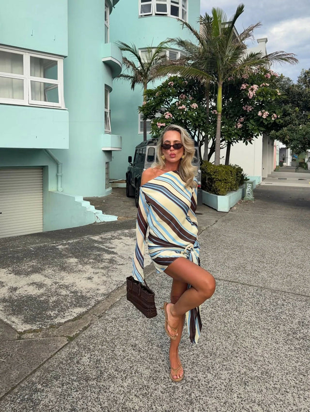 Benni Elise Mini Dress Ocean Stripe