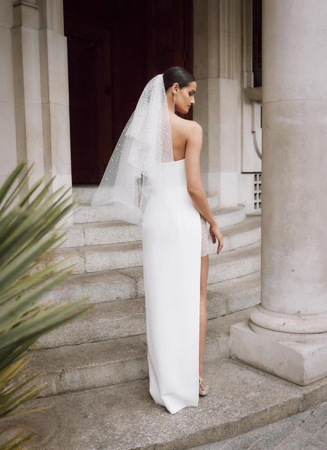 Galia Lahav Carmen column side slit silk dress - Passion For Fashion