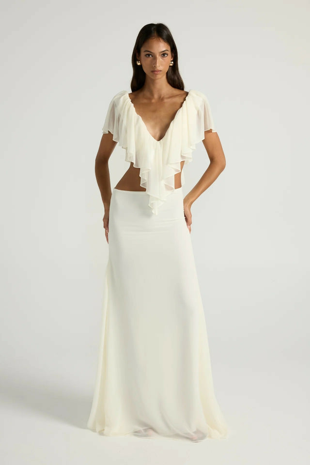 Ance Gria Clover Top and Skirt Set Ivory SIze 8