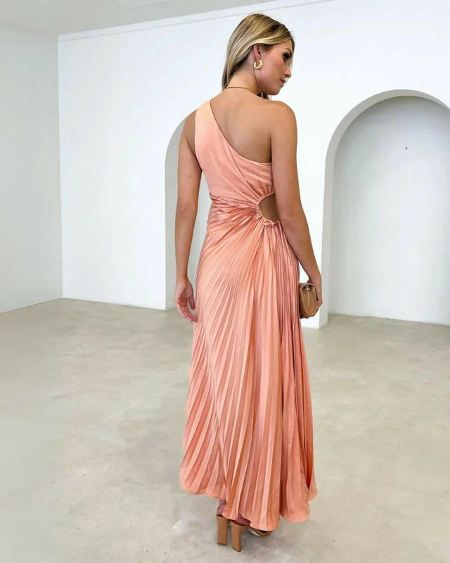 Gingham & Heels Corrine Dress in Peach - Dresses
