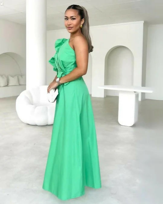 Gingham & Heels Rowler Dress in Green - 8 / Green - Dresses