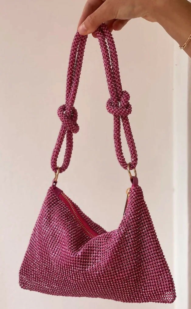 Girls with Gems Sparkly Handbags - Silver Gold Pink or Black - Bags