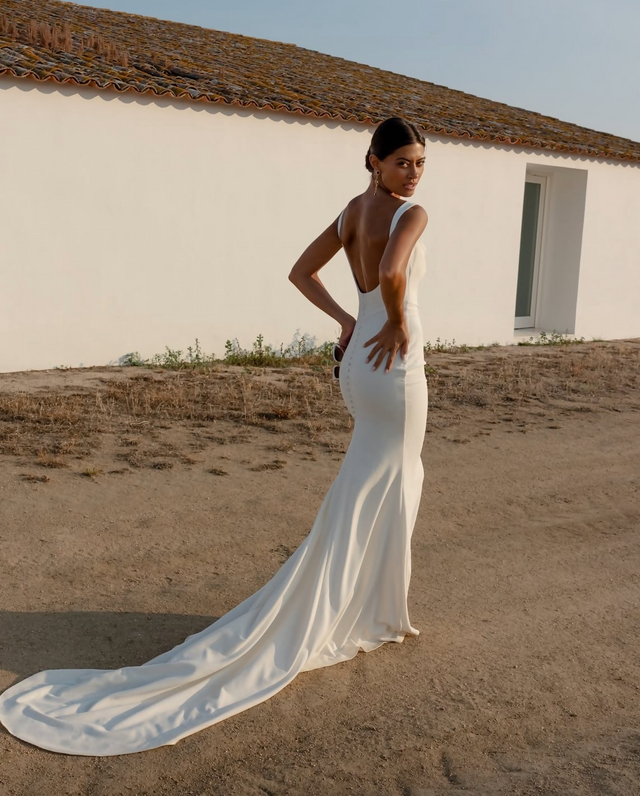 Grace Loves Lace Grace Crepe Wedding Dress White Size XS S & M - Dresses