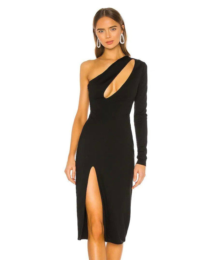 H:Ours Pagne Midi Dress Dress.