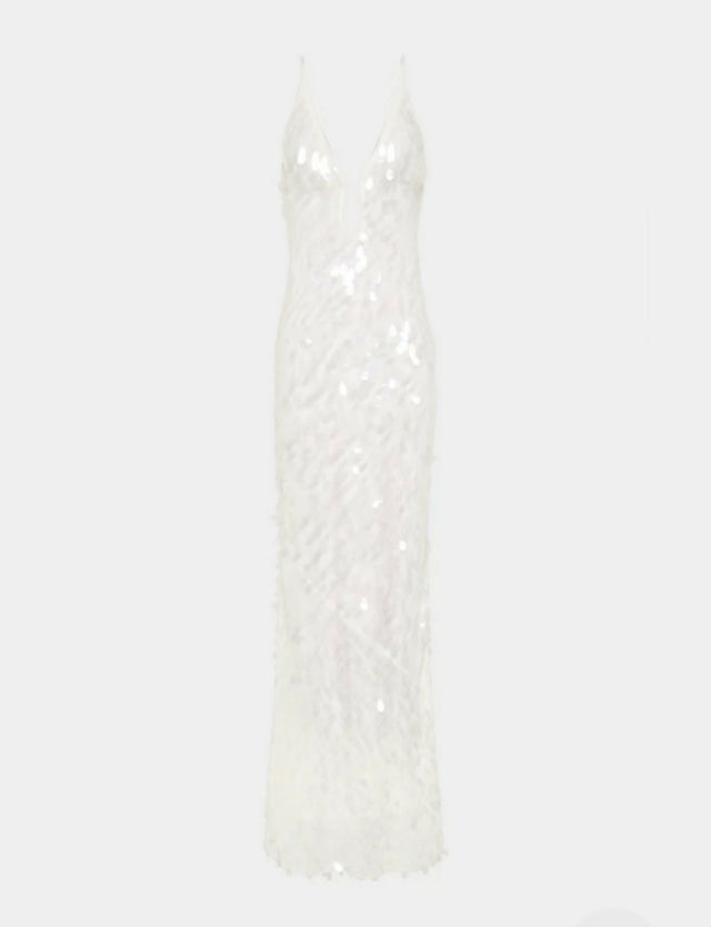 Sapphire sequin maxi dress in ivory