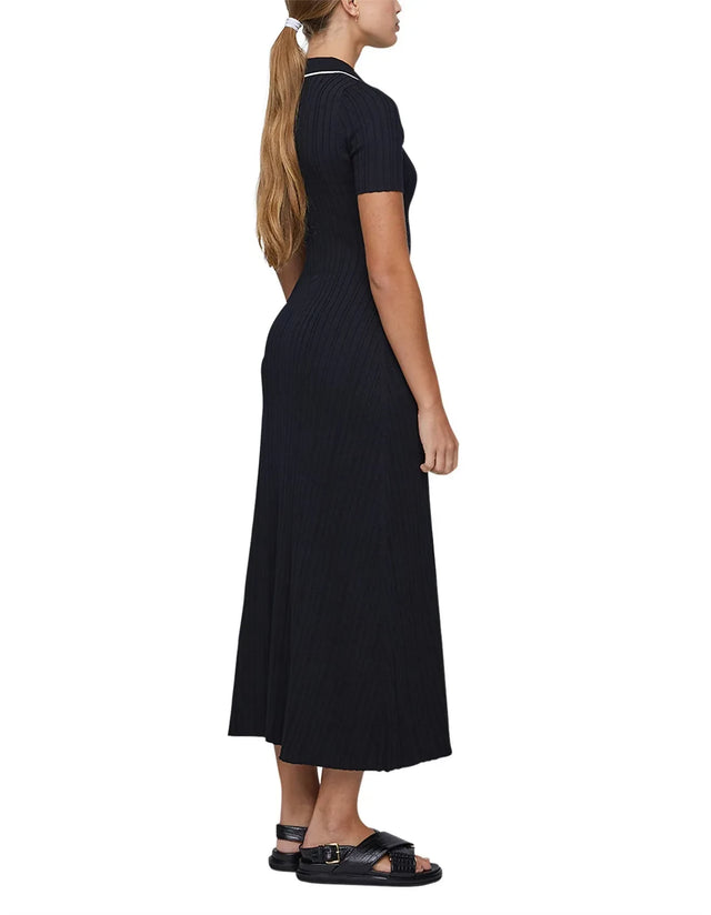 Anna Quan Laurel Penelope Midi Raven Black Dress