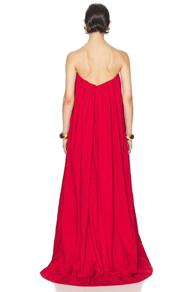 Helsa Crinkle Pleated Gown in Very Red - 8 / Red - Dresses
