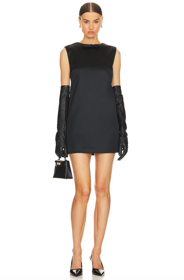 Helsa Heavy Satin Mini Dress - 6 / Black - Dresses
