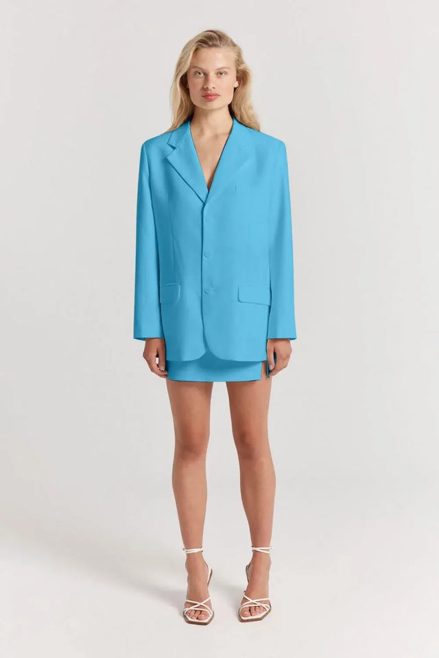 Henne Normie Jacket and Delfina Mini Skirt Set Blue Size M / AU10 - 10 / Blue - Outfit Sets