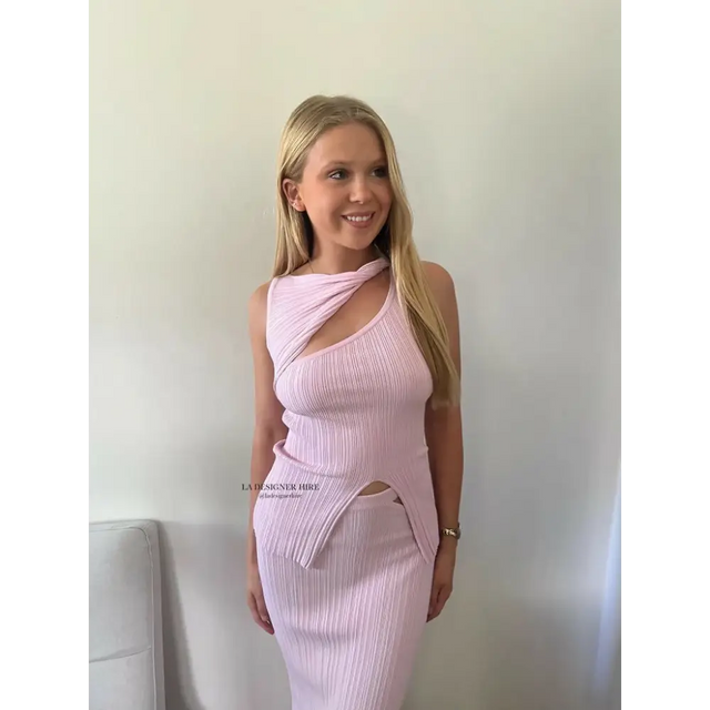 Henne Romee Rib Knit Set - 6 / Pink - Outfit Sets