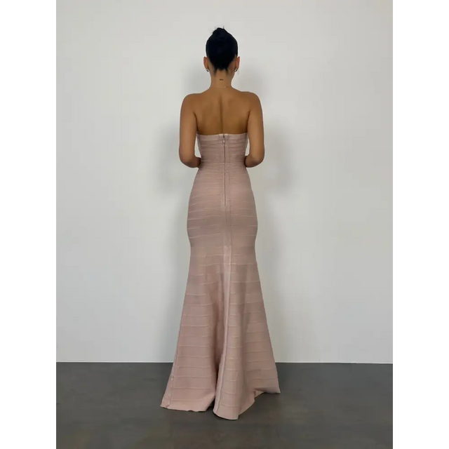 Herve Leger Blush Sara Gown - 8 / Pink - Dresses