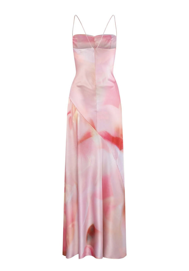 Hntr The Label Gaia Gown in Lillie Print - 6 / Pink - Dresses