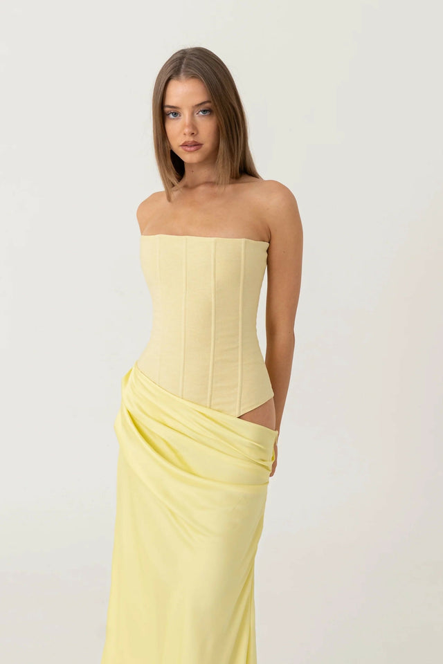 HNTR The Label Huxley Gown in Lemon - Dresses