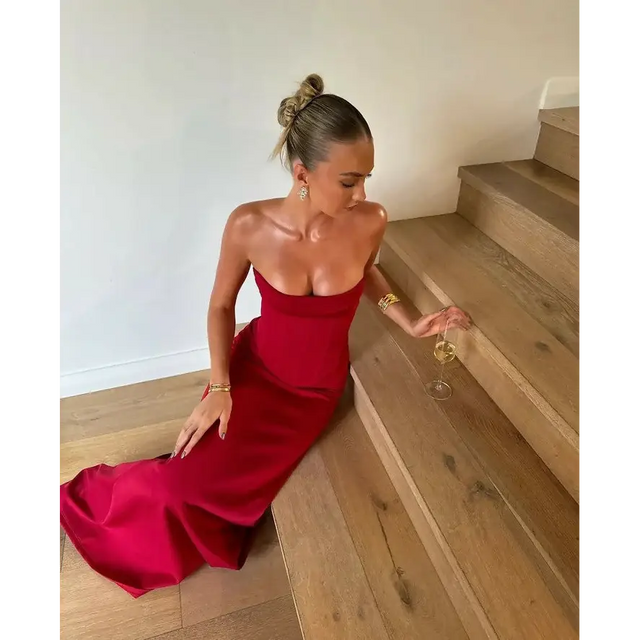 HNTR the Label Louie Gown in Red - 6 / Red - Dresses