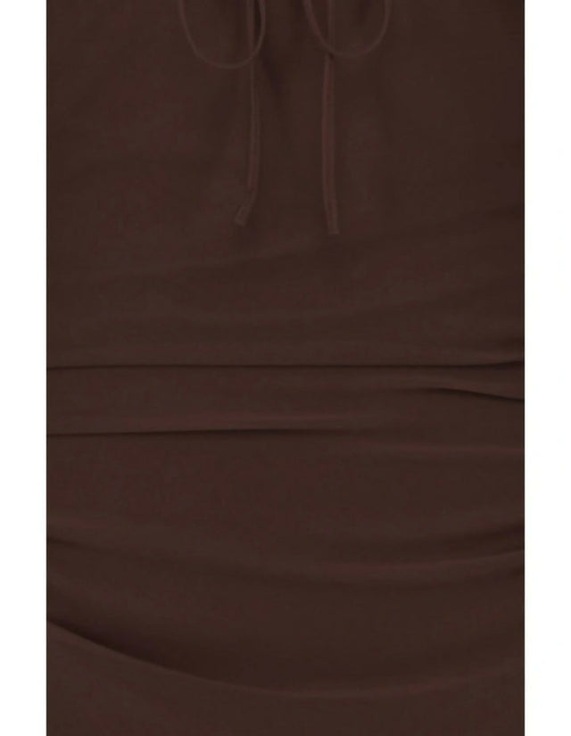 House of CB Baby Cutout Halter Mini Dress - 8 / Brown - Dresses