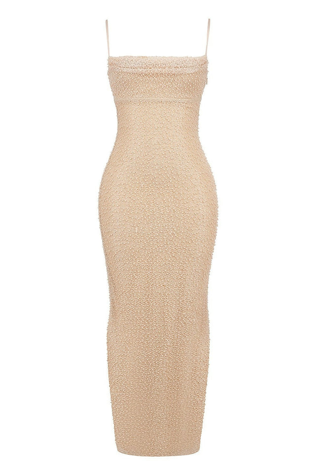 House of CB Calla Pearl Maxi Dress - 8 / Brown - Dresses