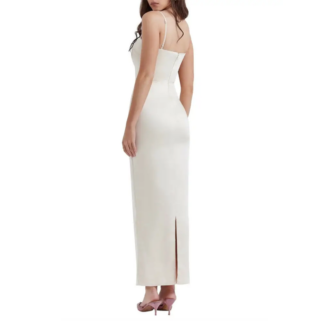 House of CB Costanza Vintage Cream Maxi Dress - 10 / White - Dresses