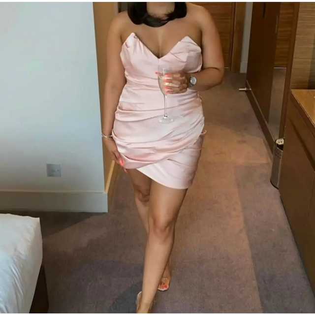 House of CB ‘Emanuela’ Satin Ruched Mini - XS / Pink - Dresses